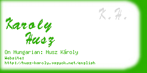 karoly husz business card
