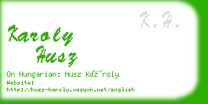 karoly husz business card